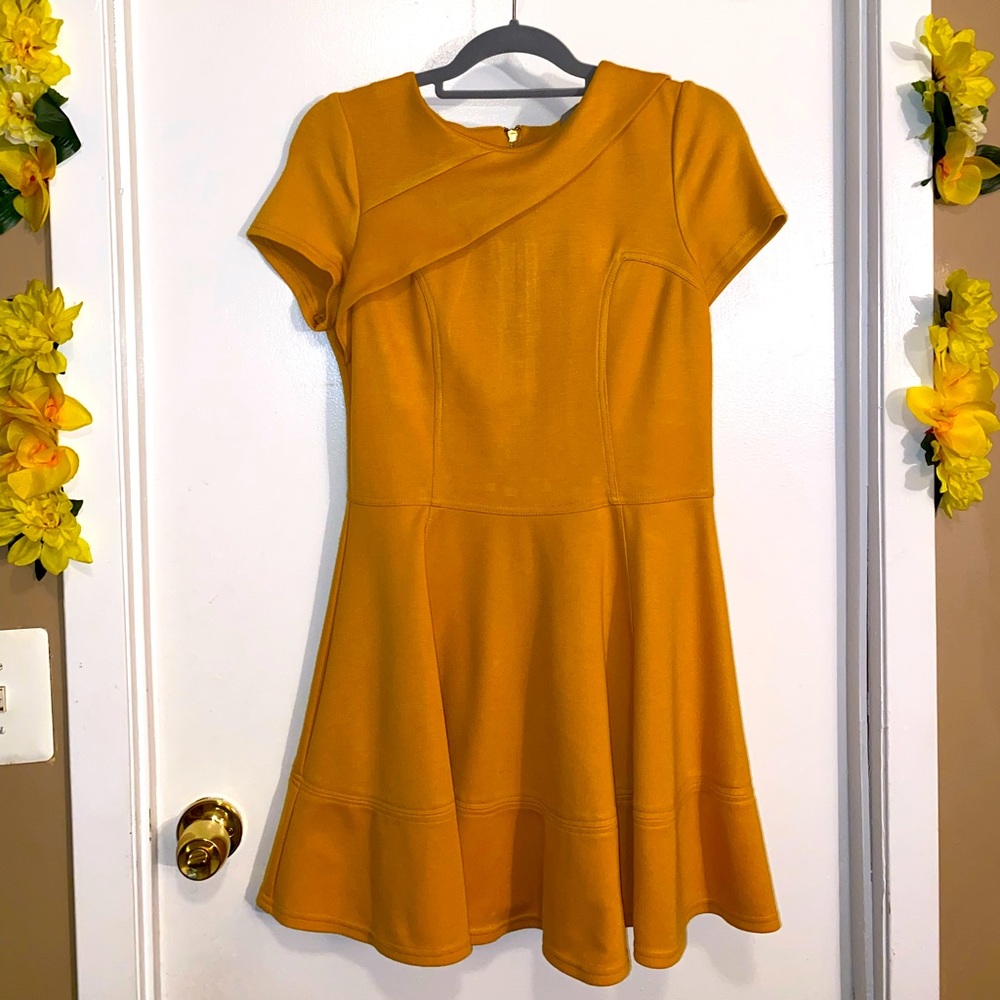ASOS Yellow-Gold Zippered Back Dress Size 10